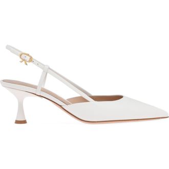 Gianvito Rossi Ascent 55 Slingback in White Leather at Nordstrom, Size 36