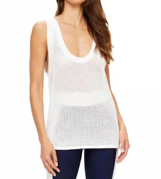 The Upside Fenway Wales Knit Tank Top In Creme