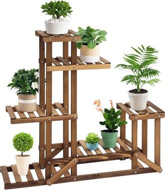 OEM Soporte De Madera Para Flores Estanter&iacute;a Decorativa Para Macetas Plantas Con 6 Estantes Interior Y Exterior Para Jard&iacute;n Balc&oacute;n Terraza 95x28x96,5 Cm C