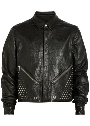 Rick Owens Alice Studded Grained Leather Jacket - Black - 52 (IT52 / XL)