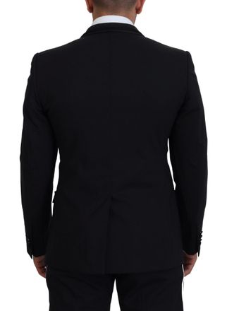 Dolce & Gabbana Mens Black Martini Slim Fit Jacket Blazer Wool Clothing