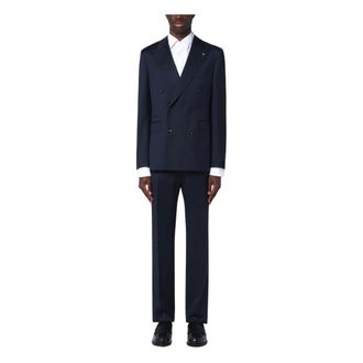 Tagliatore Double Breasted Suits, male, Blue, Size: M Tagliatore Suit