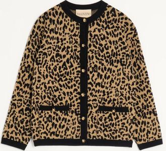 Valentino Giacca In Maglia Di Lana Jacquard Animalier Donna ANIMALIER XS
