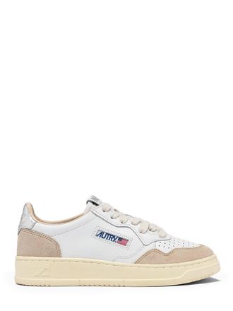 Autry Low-Top Sneakers With Hybrid Leather Design And Metallic Accent