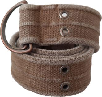 Dolce & Gabbana Beige Leather Logo Womens Sling Cintura Buckle Womens Belt