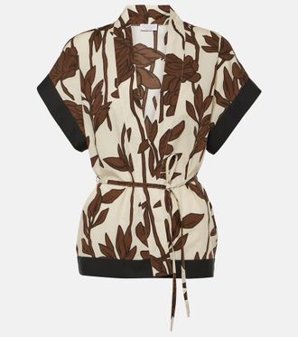 Brunello Cucinelli Camicia in cotone con stampa floreale