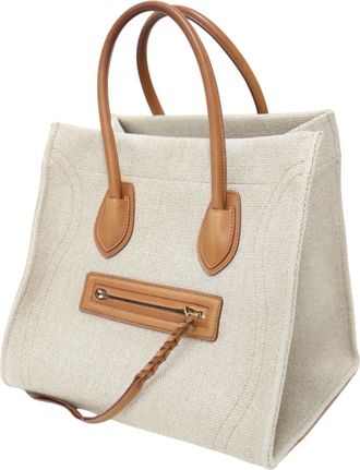 Celine Beige Brown Leather Handbag Tote Bag (Pre-Owned)