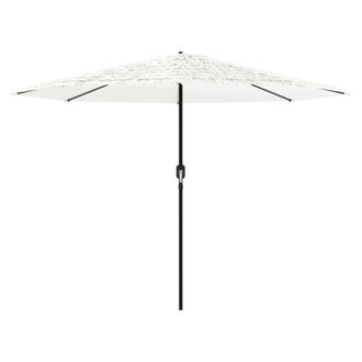 Berkfield Home Durable Garden Parasol with Steel Pole White 388x388x248 cm | Size: 388 x 388 x 248 cm