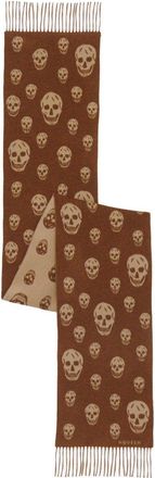 Alexander McQueen DOUBLE FACED SKULL SCARF Size: OS, colour: BEIGE