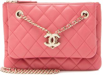 Chanel Pink Lambskin Double Case with Chain (Authentic Pre-Loved)