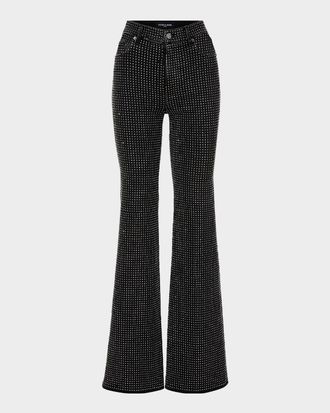 Veronica Beard Crosbie Embellished Flare Jeans