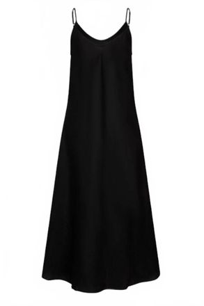 Esqualo Womens Long Linen Dress In Black