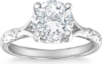 Pompeii3 2Ct Certified Diamond 950 Platinum Solitaire Diamond Engagement Ring Lab Grown