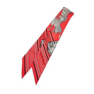 Herm&egrave;s Pre-owned Les Zebres Twilly Scarf - - Pre-owned - Donna - Rosso - ONE SIZE