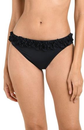 La Blanca Island Goddess Ruffle Bikini Bottoms in Black at Nordstrom, Size 10