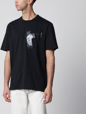 Maison Margiela T-shirt taped in jersey di cotone nera