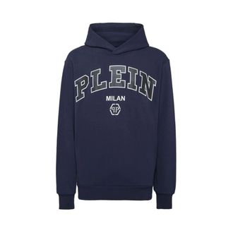 Philipp Plein Logo-Print Hoodie - Heren - Sweatshirts & Hoodies - Blauw - Maat: L