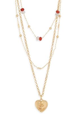 BP. Layered Beaded Necklace in Gold Multi at Nordstrom