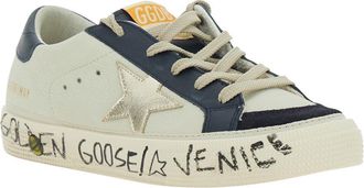 Golden Goose Boys Low-Top Sneakers May White Leather Cow Trainers