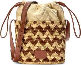 Missoni Bucket-tas met zigzag-patroon - Bruin