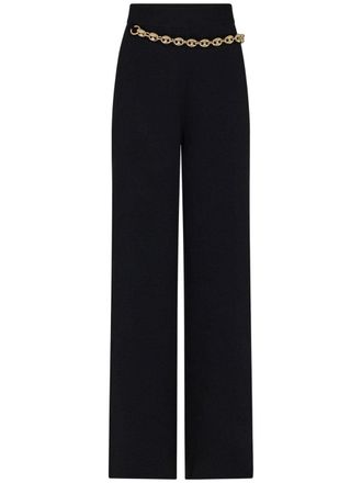 Paco Rabanne chainmail-detail wool-cashmere trousers - Black