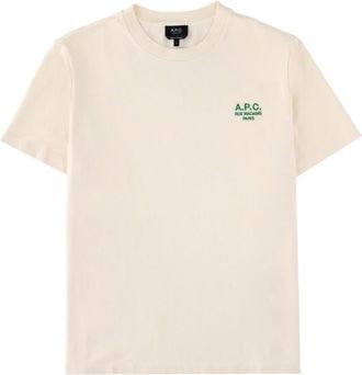 A.P.C. Off White Logo Crew Neck T-Shirt