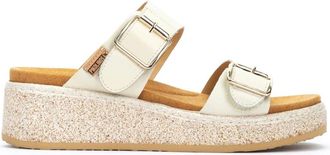 Pikolinos Alzira Sandal - Dames - Sleehakken - Wit - 42 EU - Leer - Schoenen