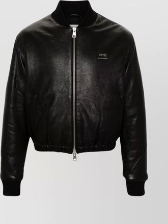 Ami collarless ribbed cuffs jacket