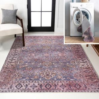 Jonathan Y Designs Victoria Ornate Persian All-Over Machine-Washable Area Rug in Brown/gray at Nordstrom, Size 3Ft 0In X 5Ft 0In