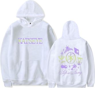 Generic Katseye Soft Is Strong Print Fashion Mens Hoodie Casual Loose Hoodie Street (White,XXS)