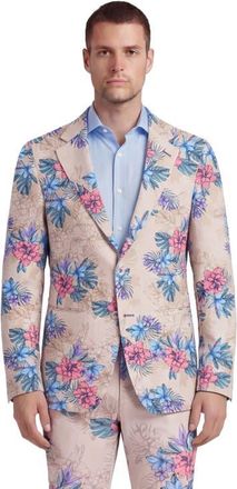 Lords of Harlech Exotic Floral Mens Tailored Blazer in Exotic Floral Neutral at Nordstrom, Size 40