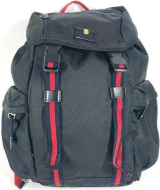 Gucci Pre-owned Backpacks, male, Black, Size: ONE SIZE Pre-owned Canvas gucci-bags