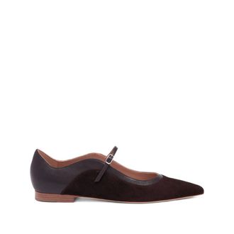 Malone Souliers Ballerina Shoes, female, Black, 7 UK, Black Buckle-Strap Pointed Toe Low Heel