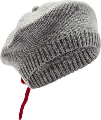 Damson Madder Bow-appliquéd Wool Beret - Grey - One Size