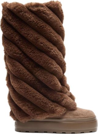 Casadei Brown Textured Boots