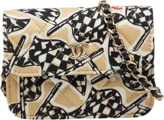Chanel Pre-owned Vintage Mini Schoudertas - Dames - Vintage Mini Tas - Beige - ONE Size - Katoen - Vintage
