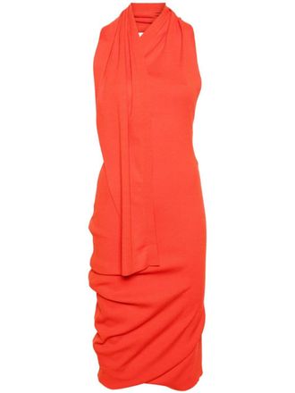 Fendi Asymmetrische midi-jurk - Oranje