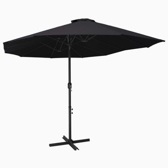 vidaXL Vidaxl - Sombrilla De Jard&iacute;n Con Palo De Aluminio Negro 460x270 Cm