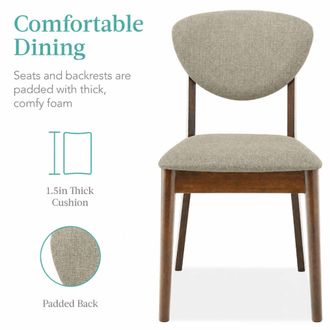 Best Choice Products 5-Piece Compact Wooden Mid-Century Modern Dining Set w/ 4 Chairs, Padded Seat & Back