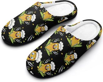 Generic Corn Chef Cotton Slippers for Women Indoor Outdoor Slipper Slip-On Memory Foam Home Shoes