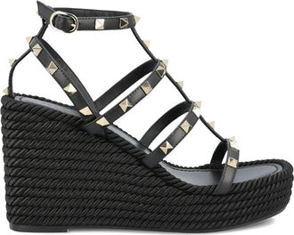 Valentino Garavani 95 mm sandalen met enkelbandje en studs - Zwart