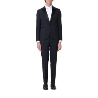 Emporio Armani Smoking van scheerwol - Heren - Pakken - Blauw - Maat: XL Wol