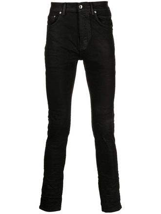Purple slim-fit jeans - men - Elastane/Cotton/Cotton - 36 - Black