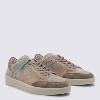 Canali Two-Tone Suede Sneaker - Beige