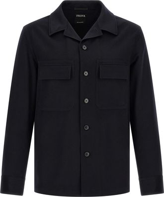 Ermenegildo Zegna Blue Wool Mens Blouse