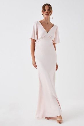 Coast Tie Back Satin Bridesmaid Dress in Blush at Nordstrom, Size 12