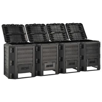 vidaXL Compostador De Jard&iacute;n Negro 1600 L Vidaxl