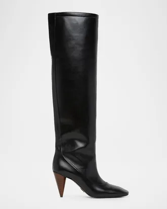 Stella McCartney 80MM Contrast-Heel Knee-High Boots