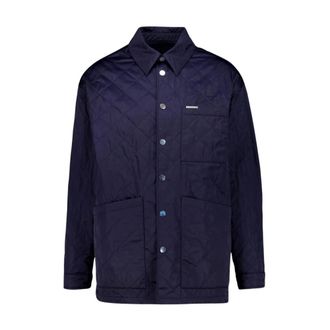 Ferragamo Giacca Blu Trapuntata in Nylon - - Jackets - Uomo - Blu - L