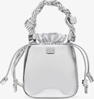 Ganni Silver Mini Bou Bucket Bag